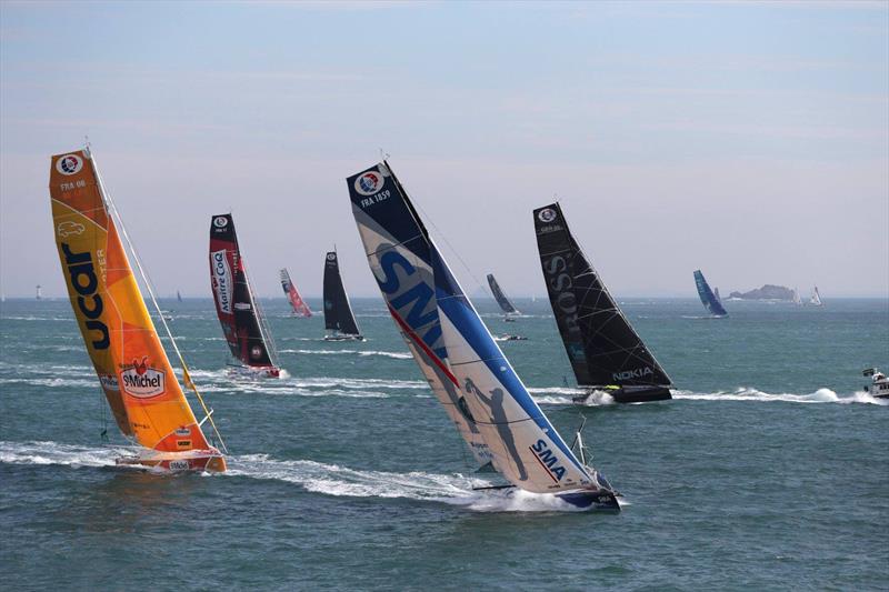 SMA, UCAR-StMichel, Hugo Boss / La Route du Rhum 2018 photo copyright Alexis Courcou taken at  and featuring the IMOCA class