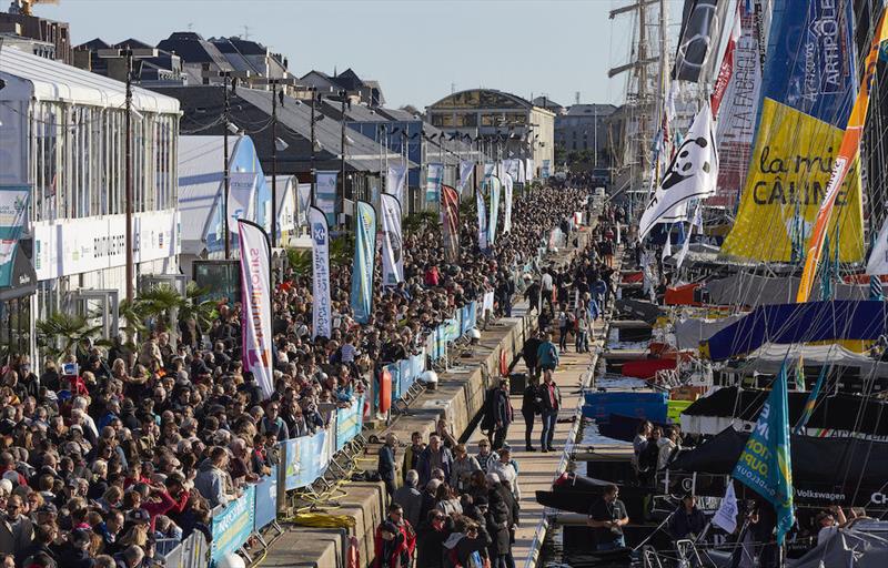 The IMOCAs in front of the public at the start of the Route du Rhum - photo © Benoit Stichelbaut 