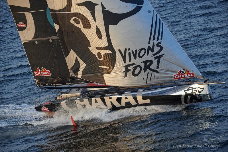 With the latest foiling technology, Jérémie Beyou's Charal (FRA) will be one of 29 IMOCA 60s competing in this year's Rolex Fastnet Race photo copyright Yvan Zedda / Alea / Charal taken at Royal Ocean Racing Club and featuring the IMOCA class