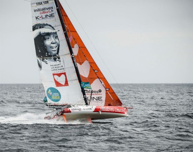 Sam Davies' IMOCA 60 Initiatives Coeur raise awareness and money for Mécénat Chirurgie Cardiaque, a humanitarian organisation that helps children suffering from heart defects - photo © Initiatives Coeur