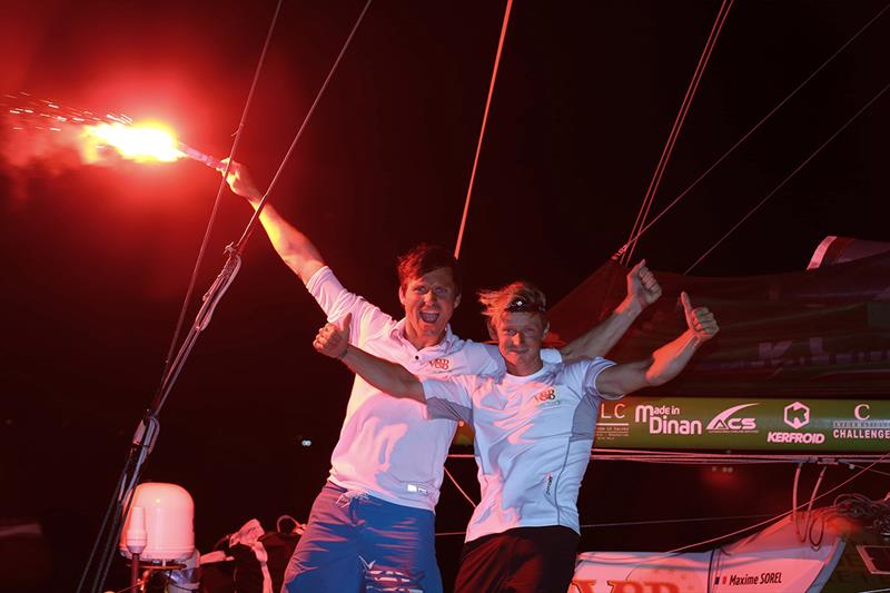 Maxime Sorel with Antoine Carpentier, Class'40 winners in 2017 - Transat Jacques Vabre - photo © TJV 2017