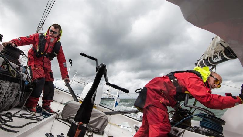 Ari Huusela with the Irish sailor Michael Ferguson for the Transatlantic Race photo copyright Ari Huusela Team taken at New York Yacht Club and featuring the IMOCA class