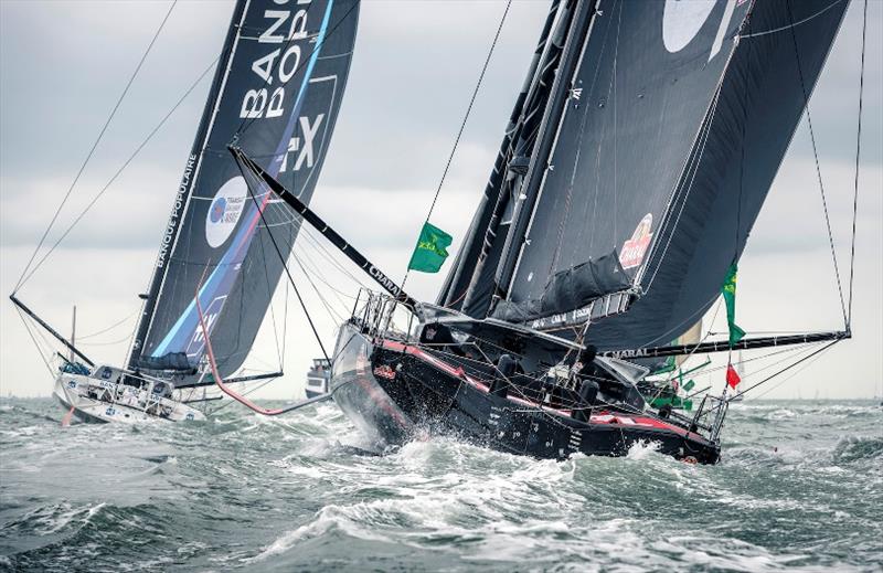 Banque Populaire and Charal photo copyright Rolex Fastnet Race taken at Royal Ocean Racing Club and featuring the IMOCA class