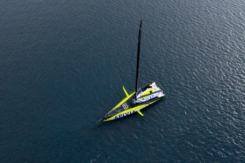 Apivia, the new IMOCA60 designed by Guillaume Verdier for Charlie Dahn (FRA) and aimed at the next Vendee Globe after her launching and fit-out at the former U-boat base in Lorient, France photo copyright Maxime Horlaville taken at  and featuring the IMOCA class