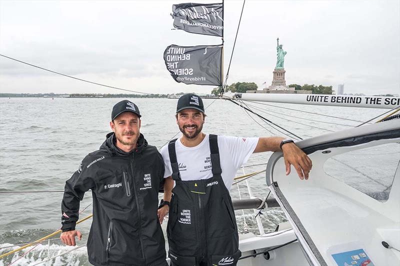 Team Malizia and Greta Thunberg arrival in NYC photo copyright Jen Edney taken at  and featuring the IMOCA class