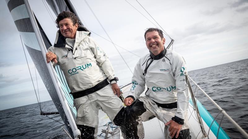 Jean Le Cam and Nicolas Troussel photo copyright Eloi Stichelbaut / CORUM L’Épargne taken at  and featuring the IMOCA class