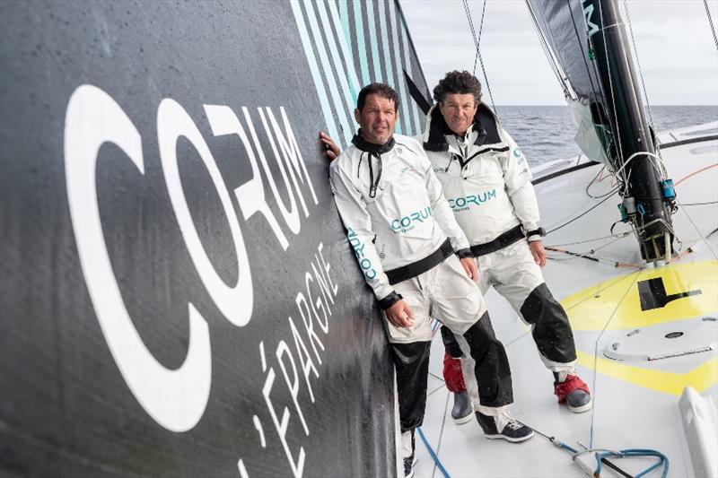 Jean Le Cam and Nicolas Troussel photo copyright Eloi Stichelbaut / CORUM L’Épargne taken at  and featuring the IMOCA class