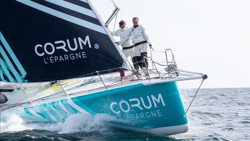 Jean Le Cam and Nicolas Troussel photo copyright Eloi Stichelbaut / CORUM L’Épargne taken at  and featuring the IMOCA class