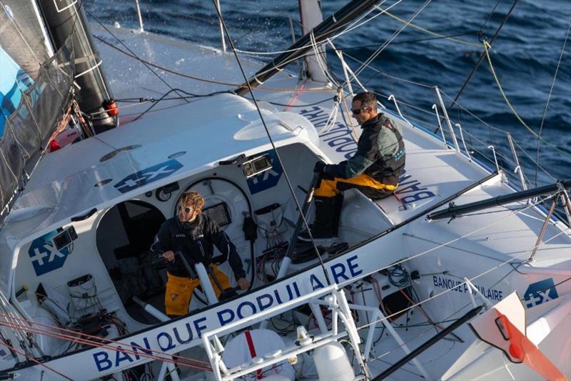 Clarisse Crémer and Armel Le Cléac'h photo copyright Voile Banque Populaire taken at  and featuring the IMOCA class