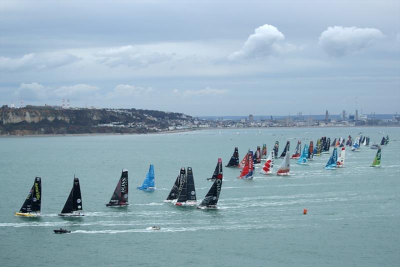 Fleet is taking a good start during the Transat Jacques Vabre, duo sailing race from Le Havre, France photo copyright Alea / TJV taken at  and featuring the IMOCA class