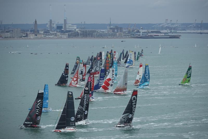 Fleet is taking a good start during the Transat Jacques Vabre, duo sailing race from Le Havre, France. - photo © Alea / TJV