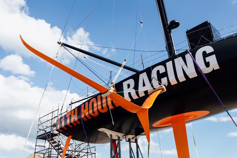 11th Hour Racing Team installs the new T-foil on their IMOCA 60 that will be used for training and performance testing leading up to The Ocean Race 2022-23. - photo © Lou-Kévin Roquais / 11th Hour Racing