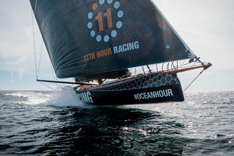 11th Hour Racing Team returns to the water to train in Brittany, France before heading to Newport photo copyright Amory Ross / 11th Hour Racing taken at  and featuring the IMOCA class