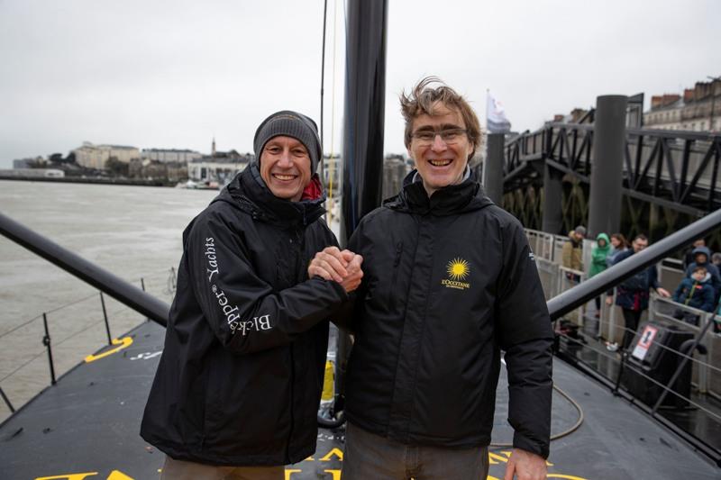 Sam Manuard and Armel Tripon photo copyright Pierre Bouras / L'Occitane en Provence taken at  and featuring the IMOCA class