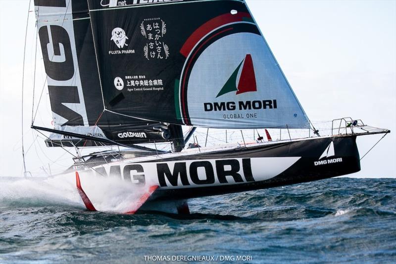 Kojiro Shiraishi aboard DMG MORY – Vendee Globe photo copyright Thomas Deregnieaux / DMG MORY taken at  and featuring the IMOCA class