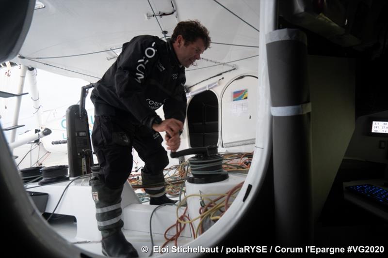 Vendée Globe day 8 photo copyright Eloi Stichelbaut / polaRYSE / Corum L'Epargne taken at  and featuring the IMOCA class