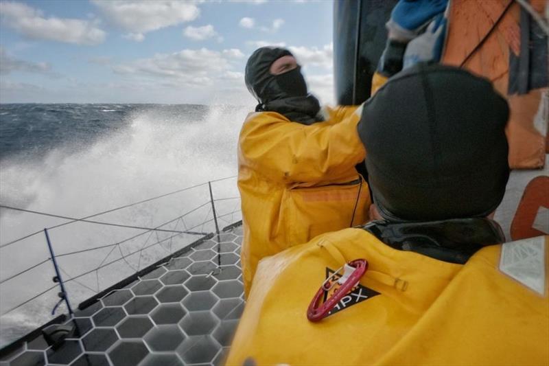 Horrendous Sea State in Bay of Biscay - Transatlantic Day 9 photo copyright Amory Ross / 11th Hour Racing taken at  and featuring the IMOCA class