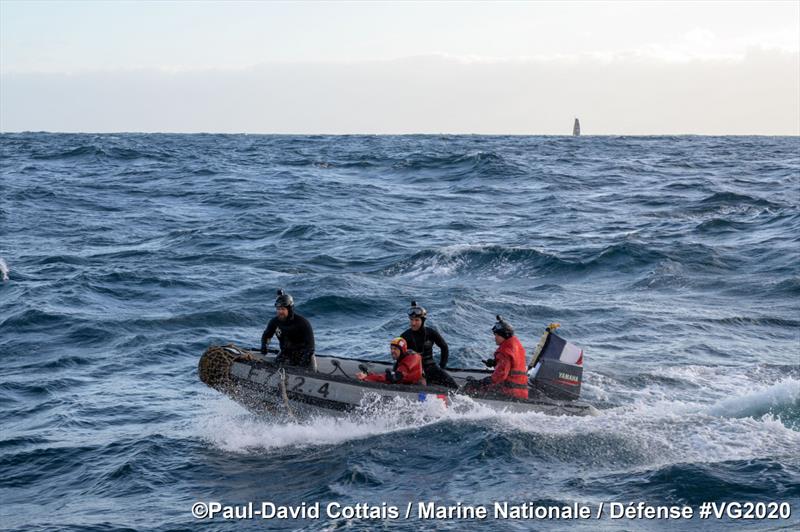 Kevin Escoffier transferred off Yes We Cam in the Vendée Globe - December 6, 2020 photo copyright Paul-David Cottais taken at Yacht Club de France and featuring the IMOCA class