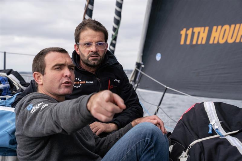 After a winter of remote working 11th Hour Racing Team returns to the Bay of Biscay in  photo copyright Amory Ross taken at  and featuring the IMOCA class