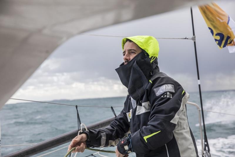 French skipper Louis Burton training on his Bureau Vallée 3 for the Vendee Globe 2020 photo copyright Stephane Maillard taken at  and featuring the IMOCA class