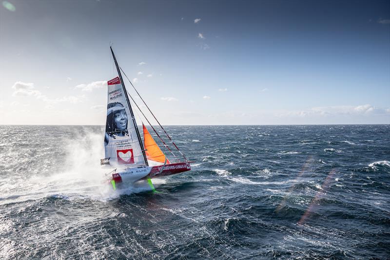 Training off the coast of Samantha Davies, skipper of IMOCA Initiatives Coeur before the Vende Globe - photo © Eloi Stichelbaut - polaRYSE / Initiatives Coeur