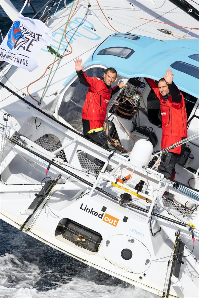 Thomas Ruyant and Morgan Lagravière, LinkedOut photo copyright Jean-Marie Liot / TR Racing taken at  and featuring the IMOCA class