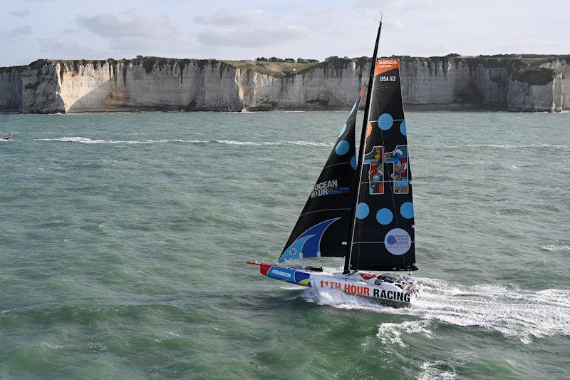 11th Hour Racing Team's two race boats set off on the Transat Jacques Vabre photo copyright Vincent Curutchet / Alea / 11th Hour Racing taken at  and featuring the IMOCA class