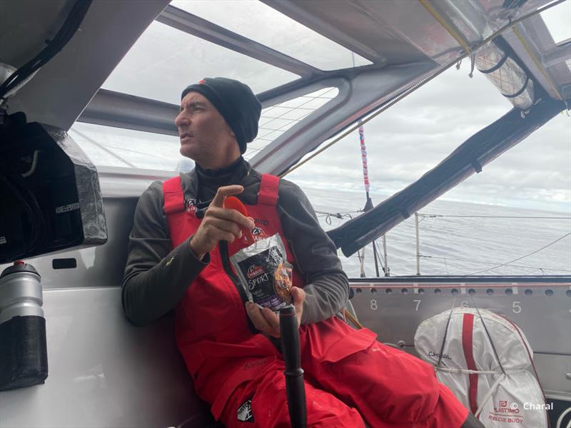 Jérémie Beyou on board Charal in the Transat Jacques Vabre photo copyright Charal taken at  and featuring the IMOCA class