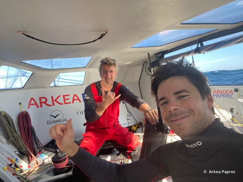 Sébastien Simon and Yann Eliès on board ARKEA PAPREC in the Transat Jacques Vabre - photo © ARKEA PAPREC