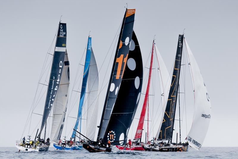 The finish of Leg One of The Ocean Race Europe from Lorient, France to Cascais, Portugal photo copyright Sailing Energy / The Ocean Race taken at  and featuring the IMOCA class