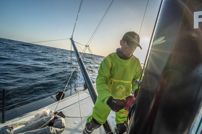 Kevin Escoffier on board PRB photo copyright Yann Riou / PRB taken at  and featuring the IMOCA class