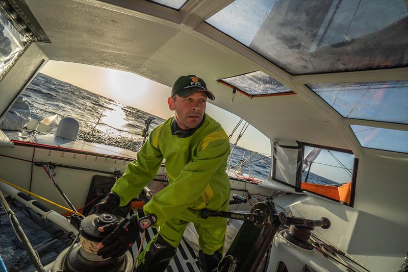 Kevin Escoffier on board PRB photo copyright Yann Riou / PRB taken at  and featuring the IMOCA class