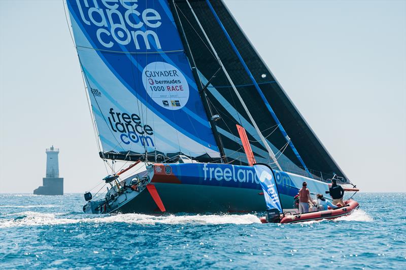 Guirec Soudee on Freelance.com during the Guyader Bermudes 1000 Race photo copyright Jean-Louis Carli taken at  and featuring the IMOCA class