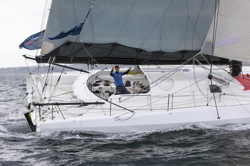 Benajmin Ferre on Benjamin Envoie Le Pepin during the Guyader Bermudes 1000 Race photo copyright François Van Malleghem taken at  and featuring the IMOCA class