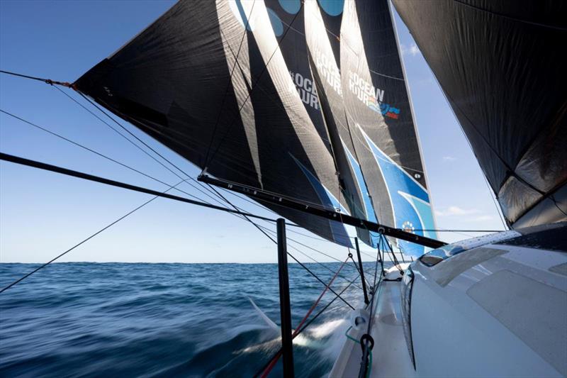 11th Hour Racing Team sets sail for Newport, Rhode Island photo copyright Amory Ross / 11th Hour Racing taken at  and featuring the IMOCA class