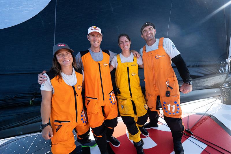 From left to right; Elena Hight and Ian Walsh alongside Justine Mettraux and Skipper Charlie Enright from 11th Hour Racing Team photo copyright Amory Ross / 11th Hour Racing taken at Royal Bermuda Yacht Club and featuring the IMOCA class