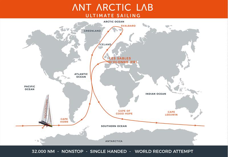 Extreme Sailing Record route photo copyright Innovation Yachts taken at  and featuring the IMOCA class
