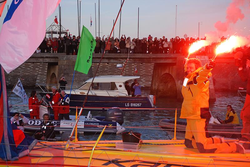 Norbert Sedlacek Koch after crossing the finish line of the Vendée Globe 2008 race - photo © Innovation Yachts