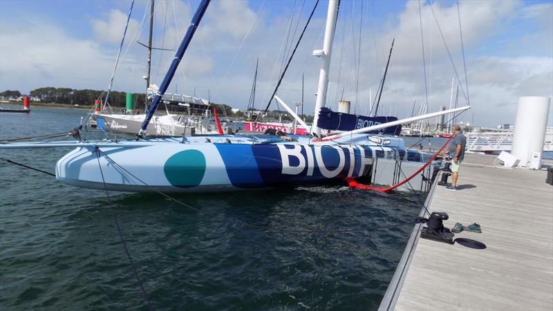 The scow bow on Paul Meilhat's IMOCA Biotherm photo copyright John Meachen taken at  and featuring the IMOCA class