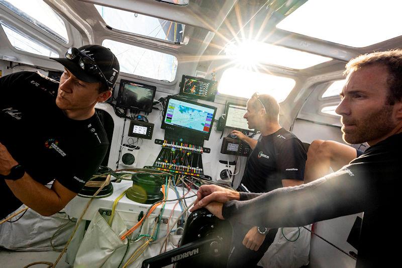 Life in the cockpit of Malizia-Seaexplorer. You can control everything and check the charts from one place - photo © Yann Riou - polaRSE / Malizia