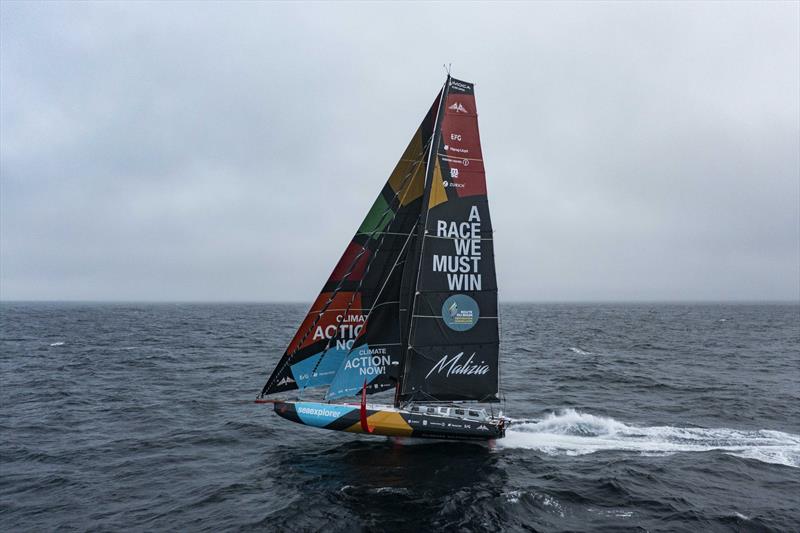 German Boris Herrmann at the helm of his IMOCA Malizia-Seaexplorer photo copyright Pierre Bouras taken at Yacht Club de Monaco and featuring the IMOCA class