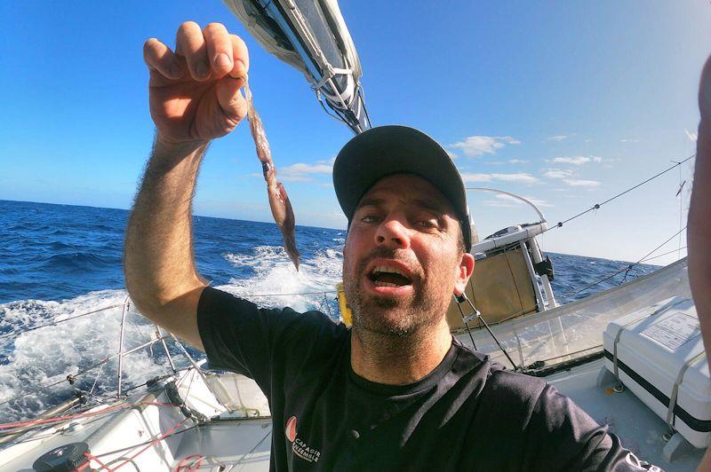 Marsset Sébastien prepares his breakfast during the 12th Route du Rhum-Destination Guadeloupe photo copyright Mon Courtier Energie - Cap Agir Ensemble taken at  and featuring the IMOCA class