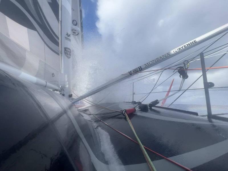 Maxime Sorel's view during the 12th Route du Rhum-Destination Guadeloupe photo copyright V and B-Monbana-Mayenne taken at  and featuring the IMOCA class