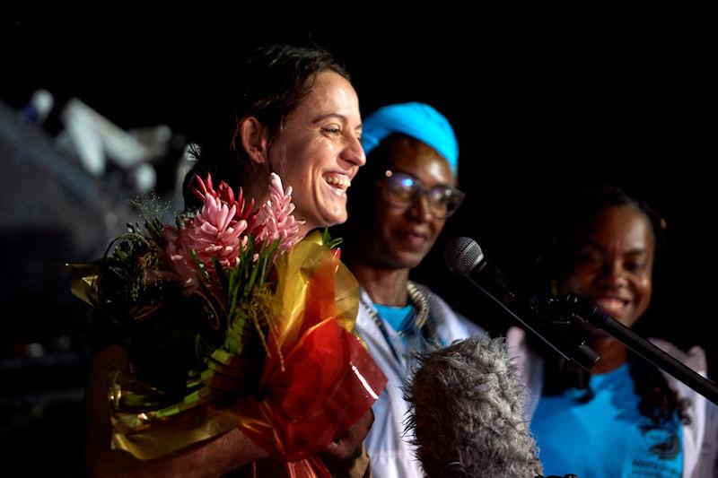 Justine Mettraux (Teamwork.net) finishes seventh and top female in the IMOCA class, Route du Rhum-Destination Guadeloupe photo copyright Arnaud Pilpré / #RDR2022 taken at  and featuring the IMOCA class