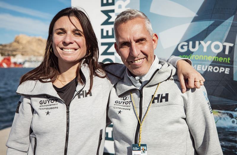 Alice Potiron and Jens Kuphal have formed the GUYOT environnement - Team Europe in the past months and are now at the goal of their dreams with the start of The Ocean Race photo copyright Julius Osner / GUYOT environnement - Team Europe taken at  and featuring the IMOCA class