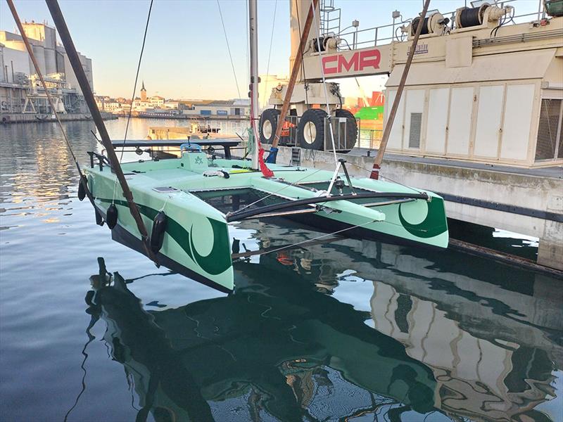 IY LBV35 on crane photo copyright Innovation Yachts taken at  and featuring the IMOCA class