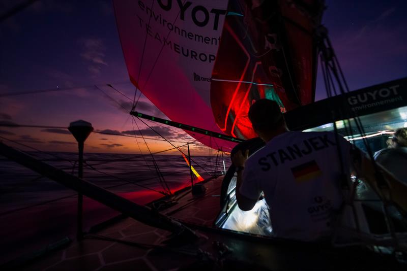 On the second night, GUYOT environnement - Team Europe worked their way back up to the competition photo copyright Charles Drapeau / GUYOT environnemnt - Team Europe taken at  and featuring the IMOCA class