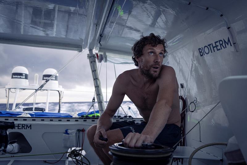 4 February 2023, Leg 2, Day 11 onboard Biotherm. Paul checking on a squall - photo © Anne Beauge / Biotherm