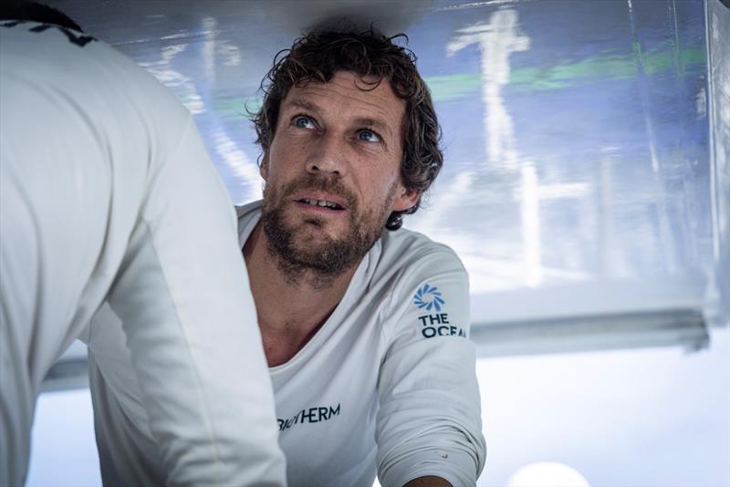 The Ocean Race 6 February 2023, Leg 2, Day 13 onboard Biotherm. Paul Meilhat trimming the sail - photo © Anne Beauge / Biotherm