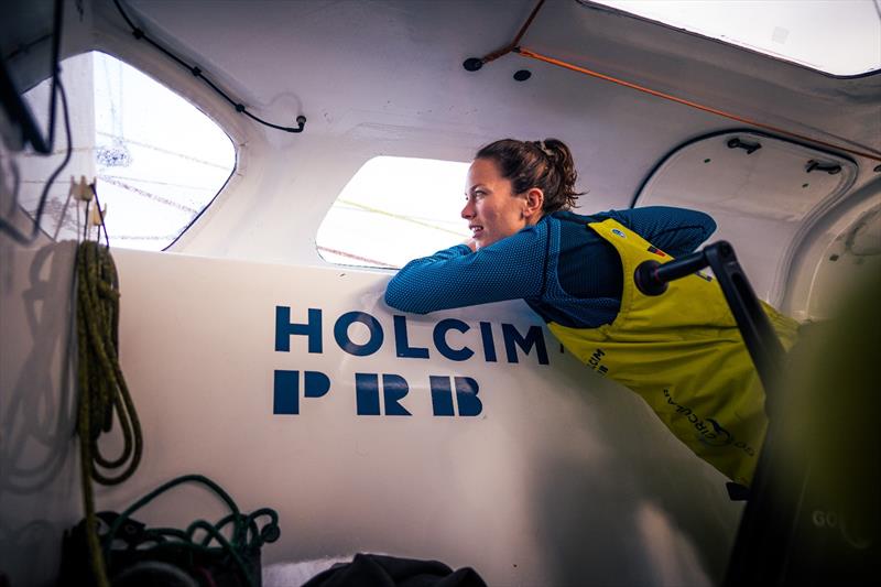 10 February 2023, Leg 2, Day 17 onboard Holcim - PRB Team. Susann Beucke looking out for 11th Hour - photo © Georgia Schofield | polaRYSE / Holcim - PRB